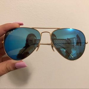 Reflective aviator polarized raybans
